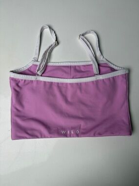Cropped Pink Tank with White Trim